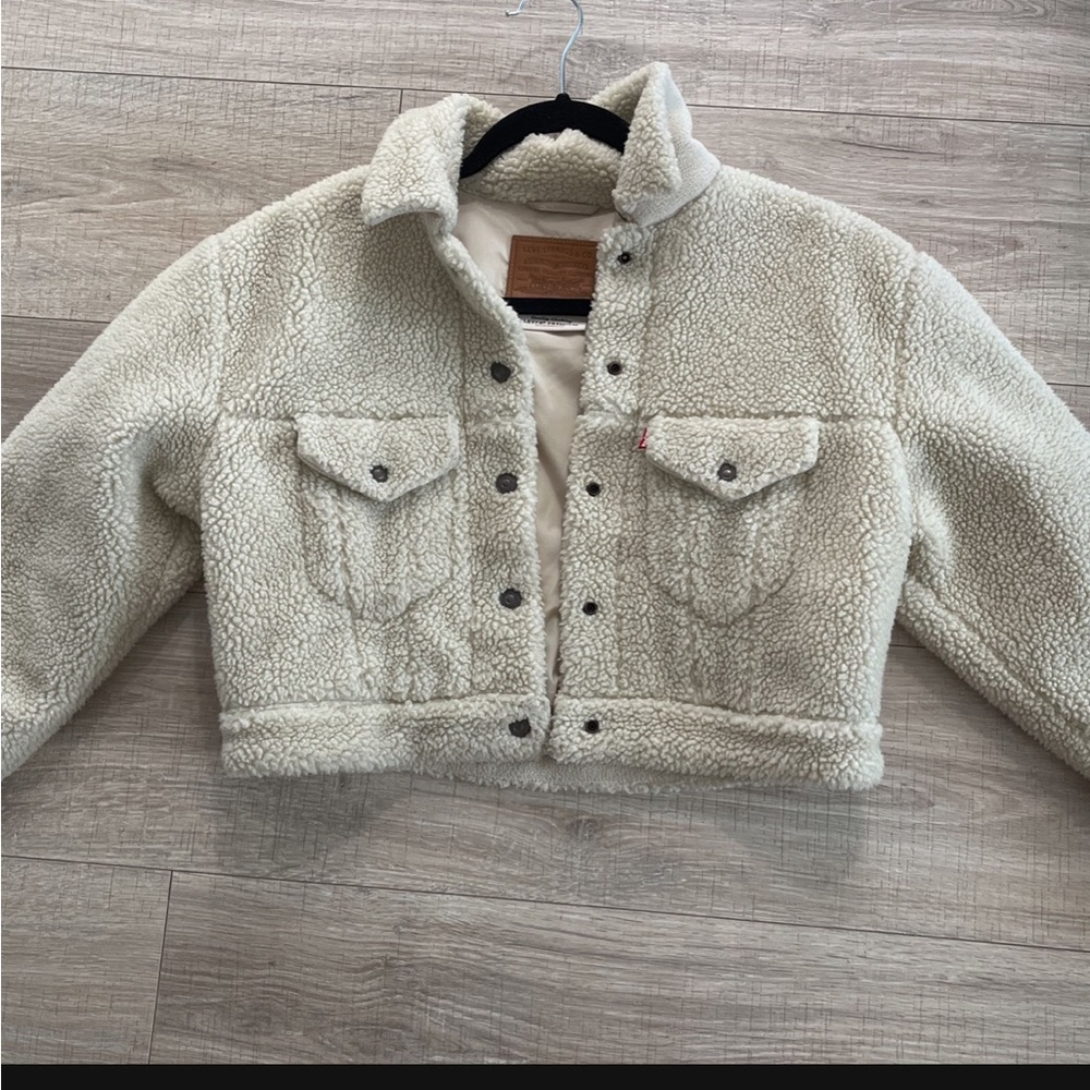 Cropped shearling Womens Levis Jacket